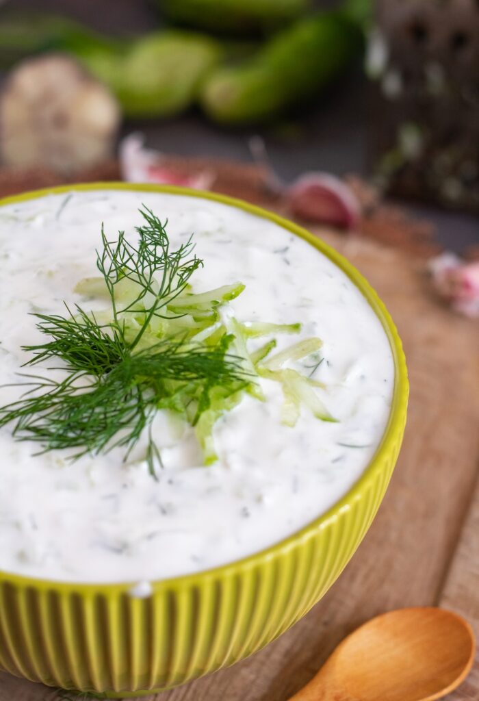zbliżenie na sos tzatziki